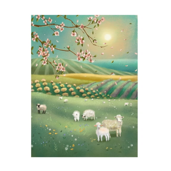 Canvas Wall Art - Christine Rotolo 'Sheep On The Farm' Wall Art for Living Room, Bedroom, or Office Décor by Trademark Fine Art - 14 x 19 Inches