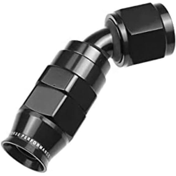 08AN 45 deg PTFE Reusable Hose End, Black