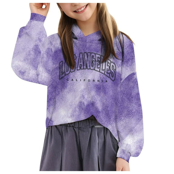 Caqnni Women's Tie Dye Long Sleeve Workout Crop Top Sweatshirt Hoodies for Fall and Winter for Fall and Winter (6-7 Years,Beige)