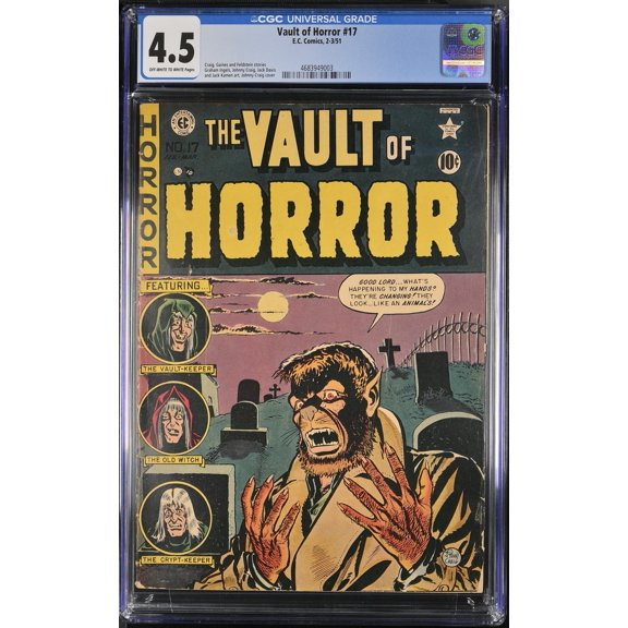 Vault of Horror #17 CGC VG+ 4.5 Johnny Craig Cover! Pre-Code Horror! Comic Book