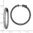thumbnail image 4 of Sterling Silver Black Rhodium-Plated Cz In And Out Round Hoop Earrings (34 X 34) Made Vietnam qe7571b, 4 of 5