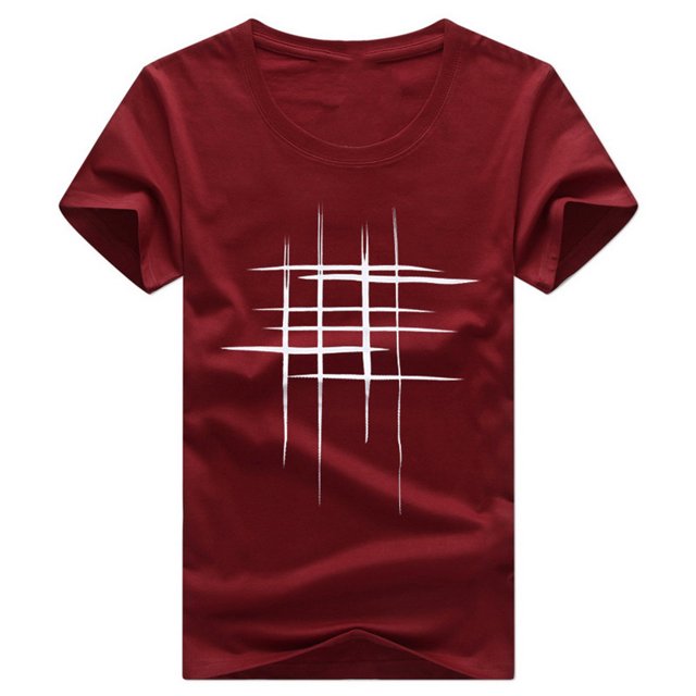 Koszal Creative Line Cross Printed Tee Top Women Summer Short Sleeve O Neck T-Shirt