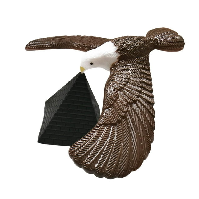 Pájaro , águila , decoración de equilibrio de águila, juguete educativo, novedad con combinación de pirámide para niños, Café