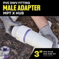 thumbnail image 3 of 3 in. White PVC DWV Male Adapter, MPT x Hub Fitting for Drain, Waste & Vent Systems (25-Pack), 3 of 8