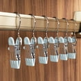 thumbnail image 5 of 4/5Pcs Portable Clothes Clips with Hook Clothes Pegs Antislip Stainless Steel Hat Clips Clothes Drying Hanger Clothes Drying Clips Home Storage Rack BLUE-4PCS, 5 of 8