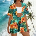thumbnail image 2 of Enjoytime Womens Lounge Set Hawaiian Print Round Neck Short Sleeve Shirts with Shorts 2 Piece Sets Tropical Beach Vacation Outfits Resort Wear, 2 of 7
