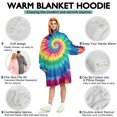 thumbnail image 5 of Rainbow Tie Dye Mandala Pattern Wearable Oversized Blanket,Wearable Blanket Hoodie for Adults,Cozy Hooded Blankets with Super Pockets,Super Warm Fuzzy Pullover for Women & Men, 5 of 6