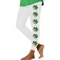 thumbnail image 2 of American Flag Clover Print High Rise Leggings for Women Stretchy Trousers Athletic Slim Fit Bottoms Festive Performance Sportswear, 2 of 6