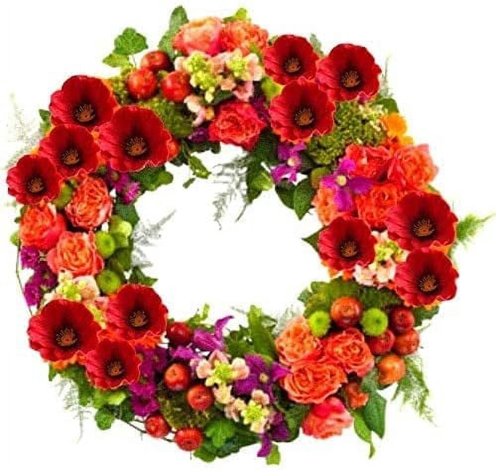 Zukuco Artificial Flowers, Realistic Latex Poppy Flocking Long Stem Fake Poppies Flowers for Home Wedding Party Decor, Floral Arrangements, Centerpieces Décor(Red)