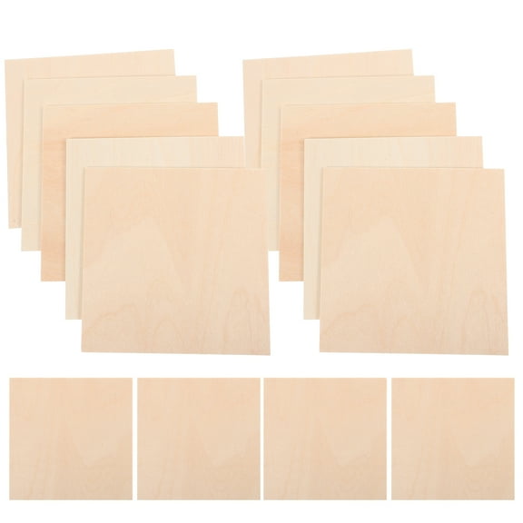 WASHWEPE Unfinished Basswood Sheets Board Diy Art Beige 20Pcs 3.93X3.93X0.06In