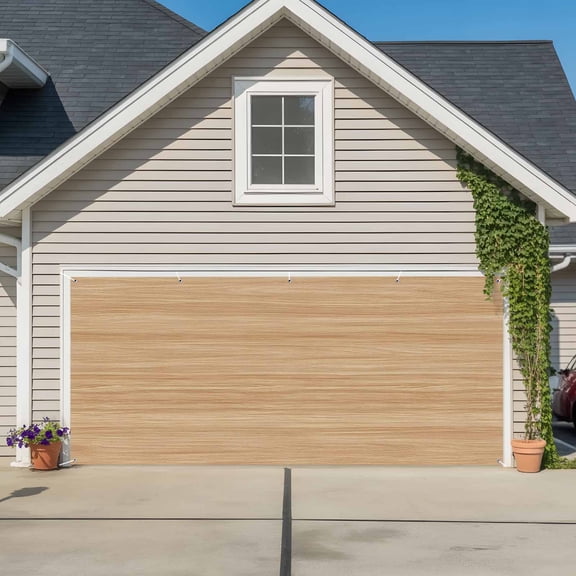 Brown Wood Grain Garage Door Cover Banner 6 x 13 FT, Retro Western Farmhouse Wooden Board Garage Door Curtains Backdrop with Grommets for Indoor Outdoor Wall Party Porch Yard Decorations Background