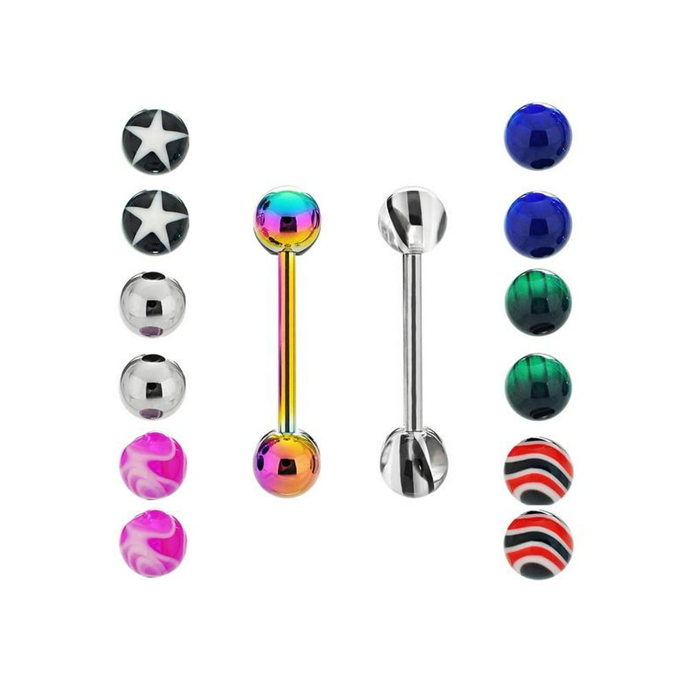 Body Jewelry BODY JEWELRY 316L Surgical Steel 16 Beads 2 Barbells