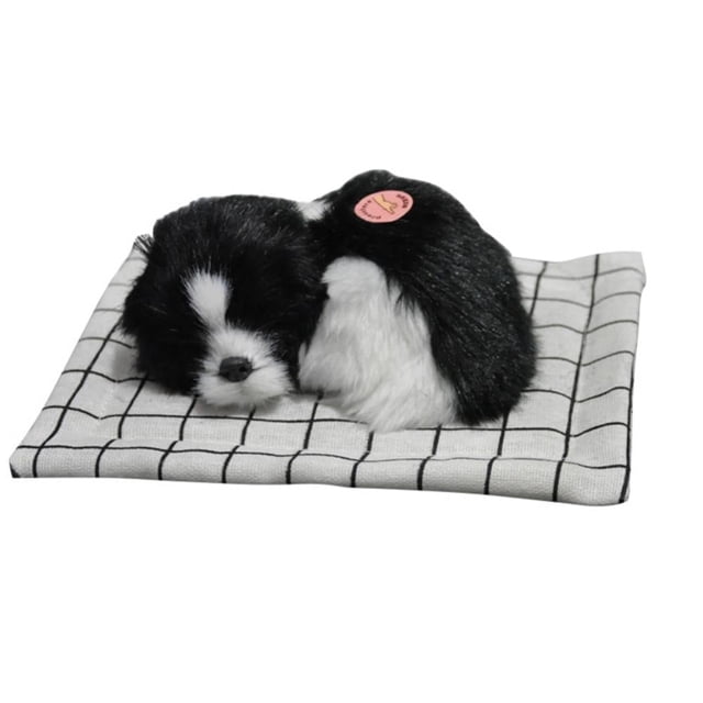 Jouet Chien en Peluche de Simulation Réaliste Enfants Poupée Animal en Peluche Chiens Endormis avec Son Adorables Jouets en Peluche Animal Réaliste Jouet Chien pour Enfants