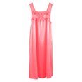 thumbnail image 4 of LINGLANG Women's Sleeveless Ice Silk Nightgown Solid Color Loose Midi Sleepshirt Lace Trim Satin Camisole Pajama Dress Loungewear Sleepwear, 4 of 4
