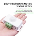 thumbnail image 3 of DC 12V 24V PIR Motion Sensor Function Controller LED Switch Body Infrared Switch Motion White for LED Strips, 3 of 6