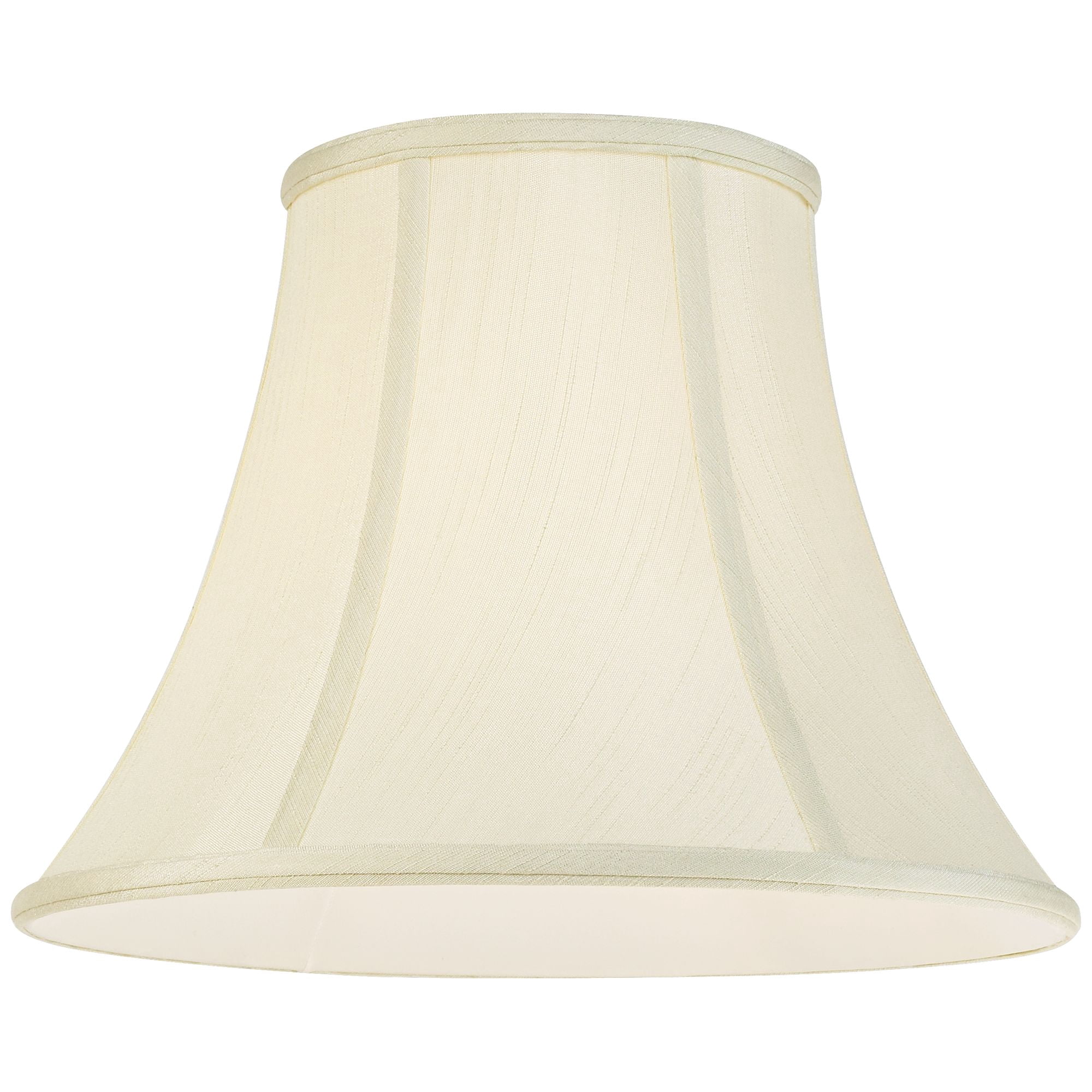 Imperial Shade Creme Medium Bell Lamp Shade 7" Top x 14" Bottom x 11" Slant x 10.5" High (Spider) Replacement with Harp and Finial