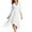 White, variant on SCSAlgin Women's Chiffon V Neck Long Sleeves Dress Pleated Flowing A-Line Midi Dress Solid Wedding Guest Dresses