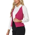 thumbnail image 4 of INSPIRE CHIC Women's Halter Neck Sleeveless Button Down Dressy Suit Waistcoat Vest XL Hot Pink, 4 of 6