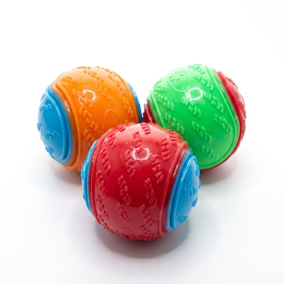 Likaty Squeaker Dog Toys Ball,Puppy Teething Dog Chew Toys Ball for Medium Small Dogs,3 Pack