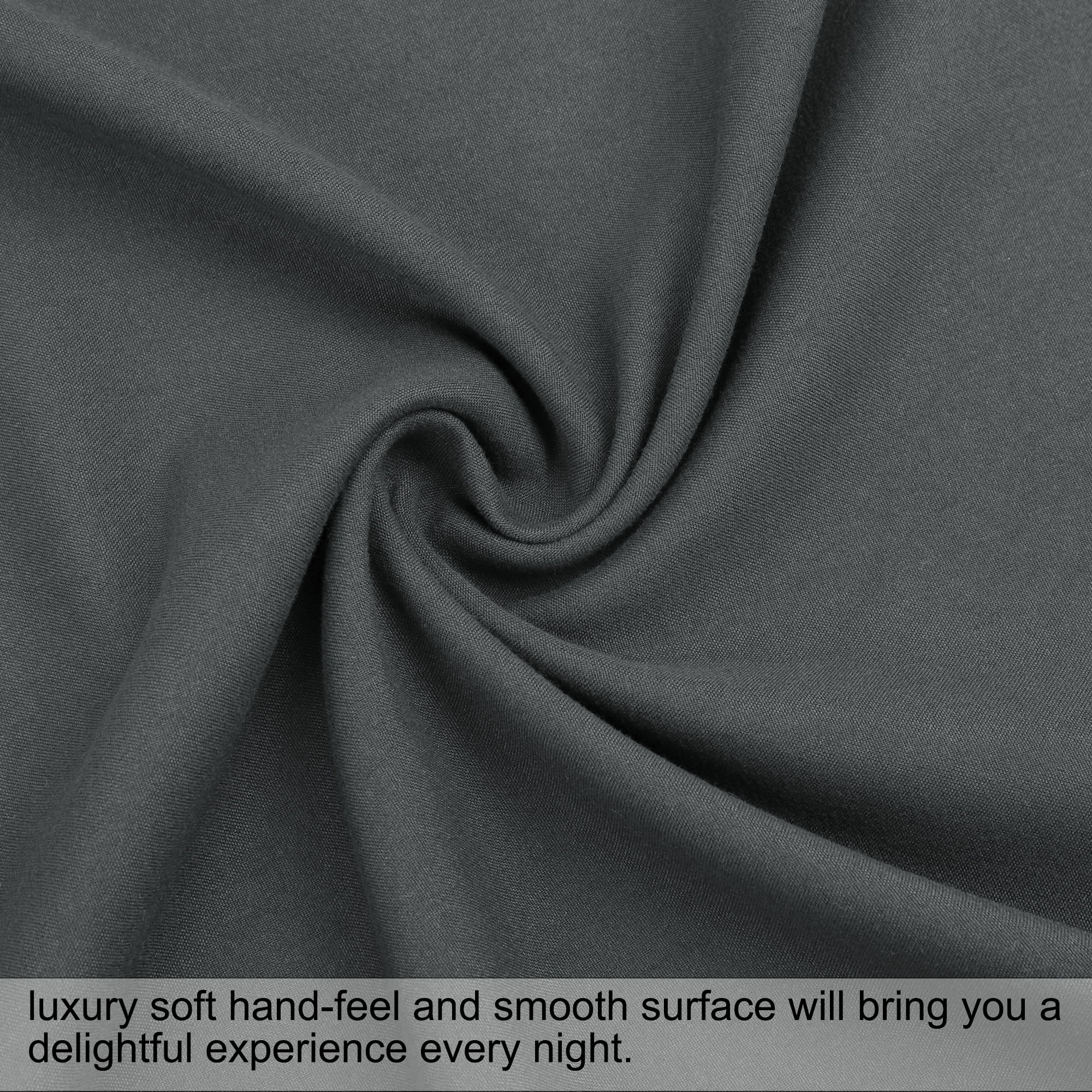 Unique Bargains 2Pcs Brushed Zipper Closure Microfiber Pillowcases Dark Gray King