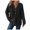 Black, variant on Hoodie Women Trendy Solid Color Hooded Button Loose Long Sleeved V Neck Sweatshirts Fall Tops,Beige,2XL