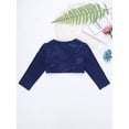 thumbnail image 4 of Rswnyirn Kids Wedding Flower Girls Dress Cardigan Bolero Shrug Ball Gowns Cover Up Navy Blue 9-12 Months, 4 of 7