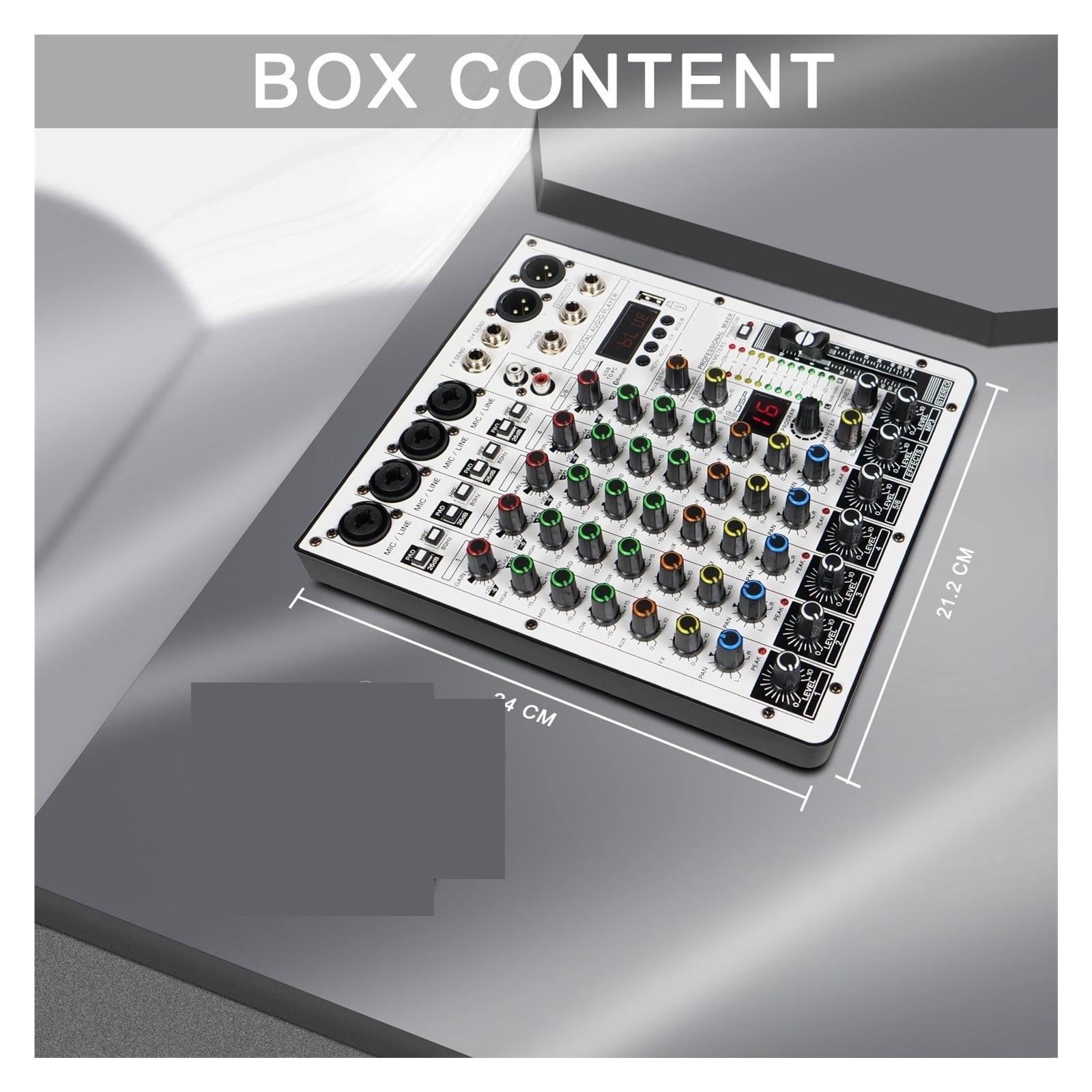 6-Channel Audio Mixer, DJ Mixer With USB Audio Interface, Function, 16 DSP Effects, And 3-Band EQ (ARMX-6) ,Easy to Operate