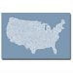 Trademark Art "US City Map XII" Canvas Wall Art by Michael Tompsett