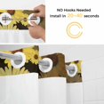 thumbnail image 2 of No Hook Shower Curtains with Snap-in Liner Set, Spring Daisy Waterproof Hotel Style Bathroom Shower Curtain, Botanical Brown Yellow Flowers Oil Painting Breathable Mesh Top Bath Curtains 72''x72'', 2 of 9