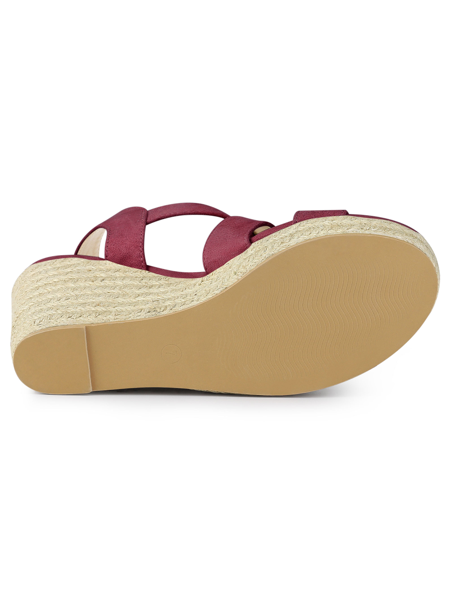 DARING DIVA Women's Stylish Espadrilles Platform Slingback Wedges Sandals Burgundy 9