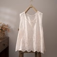 thumbnail image 2 of Embroidered Tops for Women Summer Floral Sleeveless Boho Tops Casual Crew Neck Blouse Loose Tank Tops M-XXL Pink M(M), 2 of 8