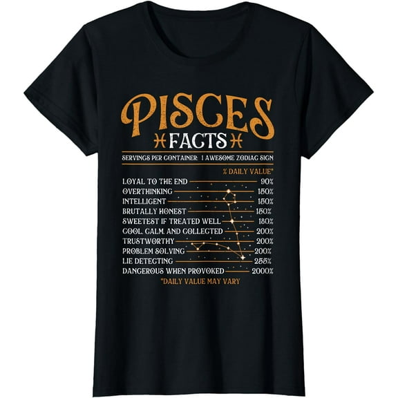Pisces Facts - Astrology Horoscope Zodiac Sign T-Shirt