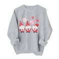 thumbnail image 3 of VKOYWKM Womens Valentines Day Sweatshirt Cute Heart Print Pullover Oversized Long Sleeve Crew Neck Valentine Holiday Sweatshirts, 3 of 7
