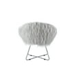 thumbnail image 6 of BirdRock Home Grey Faux Fur Papasan Chair with Silver Legs, 6 of 7