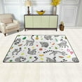 thumbnail image 3 of Dreamtimes Lightweight Soft Area Rugs 60 x 39 inch (5'x 3'3"), Lemur Animal with Tropical Fruits Floor Mat for Kids Playing Room Hardwood Floor Living Room Nursery Rugs, 3 of 6