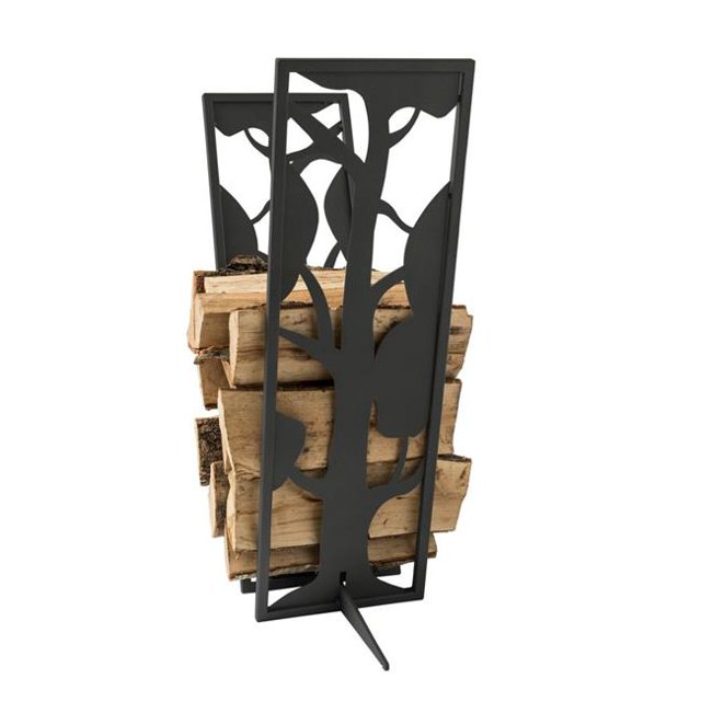 Curonian LRTreeBL Tree Firewood Log Rack - Black, 31.5 x 10 x 20 in.