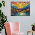thumbnail image 3 of Fenyluxe Sunset Mountain River Mountain Range Canvas Art Modern Prints for Wall Decor, Ready To Hang Home Art Decor 16x12in, 3 of 6