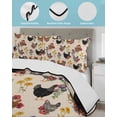 thumbnail image 3 of Twin XL Quilt Bedding Set, Farmhouse Rooster Reversible Summer Quilt 3 Pieces, Vintage Watercolor Flowers Beige Lightweight Bedspreads Coverlets with 2 Pillow Shams for All Seasons, 3 of 5