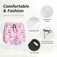 thumbnail image 4 of Balery Rabbit Face Pantalones cortos deportivos para mujer con forro y dos bolsillos, elásticos, para entrenamiento, gimnasio, yoga-Large, 4 of 7