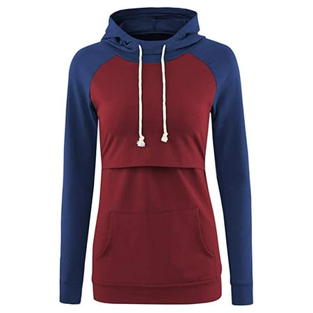 Comfy Hoodie Set - Relimart Women Maternity Breastfeeding Sweatshirts Comfy Layered Nursing Hoodies Tops