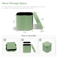thumbnail image 3 of 12.6" Flower Shaped Storage Ottoman Cube, Faux Teddy Fur Foot Stool with Storage, Pink, Boucle Seat for Living Room, 3 of 7