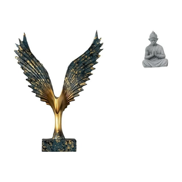 Estatua de la casa,Estatua de ala hecha a mano,artesanía de resina para cafetería,Estatua de mono,Estatua de Buda Mono para Interiores y Exteriores Budista,Figuras en miniatura meditando para