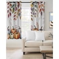 thumbnail image 2 of Fall Kitchen Curtains Thanksgiving Pumpkins Weeping Maple Leaf Cafe Short Curtains for Bathroom Blackout Window Curtain Grommet Small Window Treatment Tier Drapes for Bedroom Living Room 27.5"x39"x2, 2 of 9