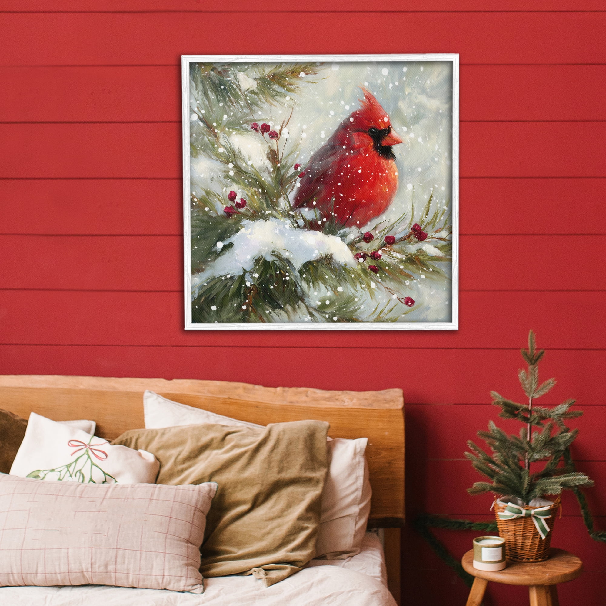 Stupell Industries Winter's Red Jewel White Framed Giclee Art, design by Tina LeCour