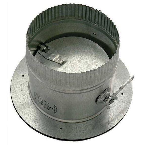 1PACK Greenseam GR6POCR7GA26D Collar W/Damper, 7 in Duct Dia, Galvanized Steel, 26 GA, 10 in W x