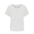 thumbnail image 2 of CEHVOM T-shirt Décontracté en Lin Col Rond Uni pour Femmes Manches Courtes, 2 of 6