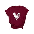 thumbnail image 3 of ManHanLi Women Heart Print Crew Neck Short Sleeve T-Shirt, 3 of 7