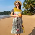thumbnail image 4 of Disketp Floral Sunglasses Cat Art para Vestido de Manga Corta para Mujeres, Vestidos de Verano para Mujeres, Casual y Holgado para la Playa, 4 of 6
