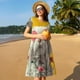 thumbnail image 4 of Fotbe Floral Sunglasses Cat Art Vestido Largo de Moda para Mujer, Vestido Tipo Camiseta con Manga Corta y Estilo Casual a Rayas y Bloques de Color, 4 of 6