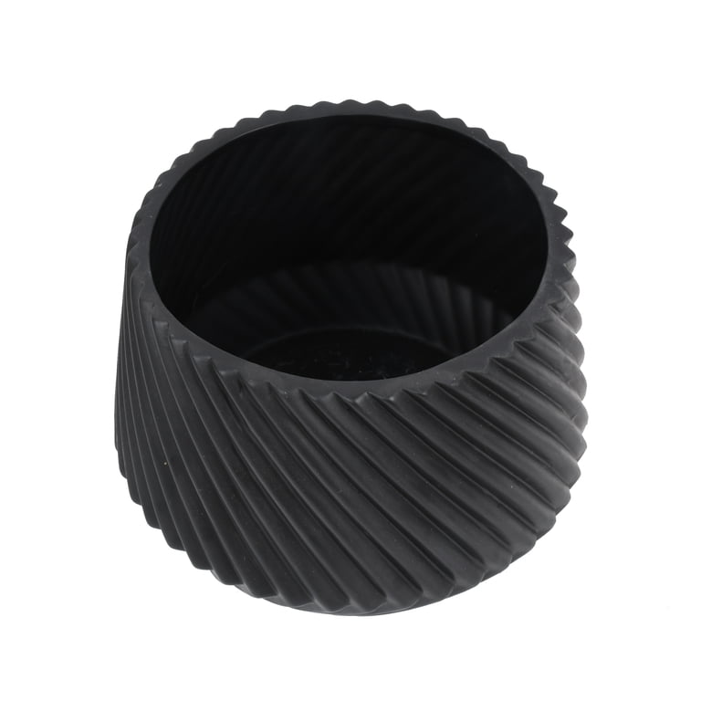 Better Homes & Gardens Black Ceramic Ridge Planter, 8 Better Homes & Gardens Black Ceramic Ridge Planter, 8